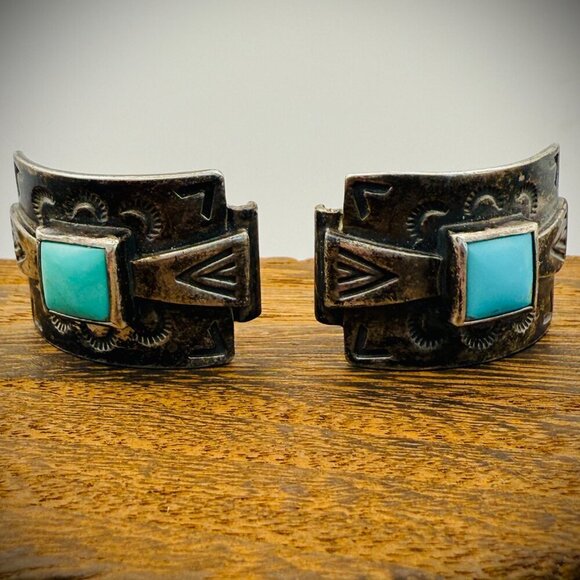 Sterling Silver Turquoise Watch Tips - Picture 2 of 10